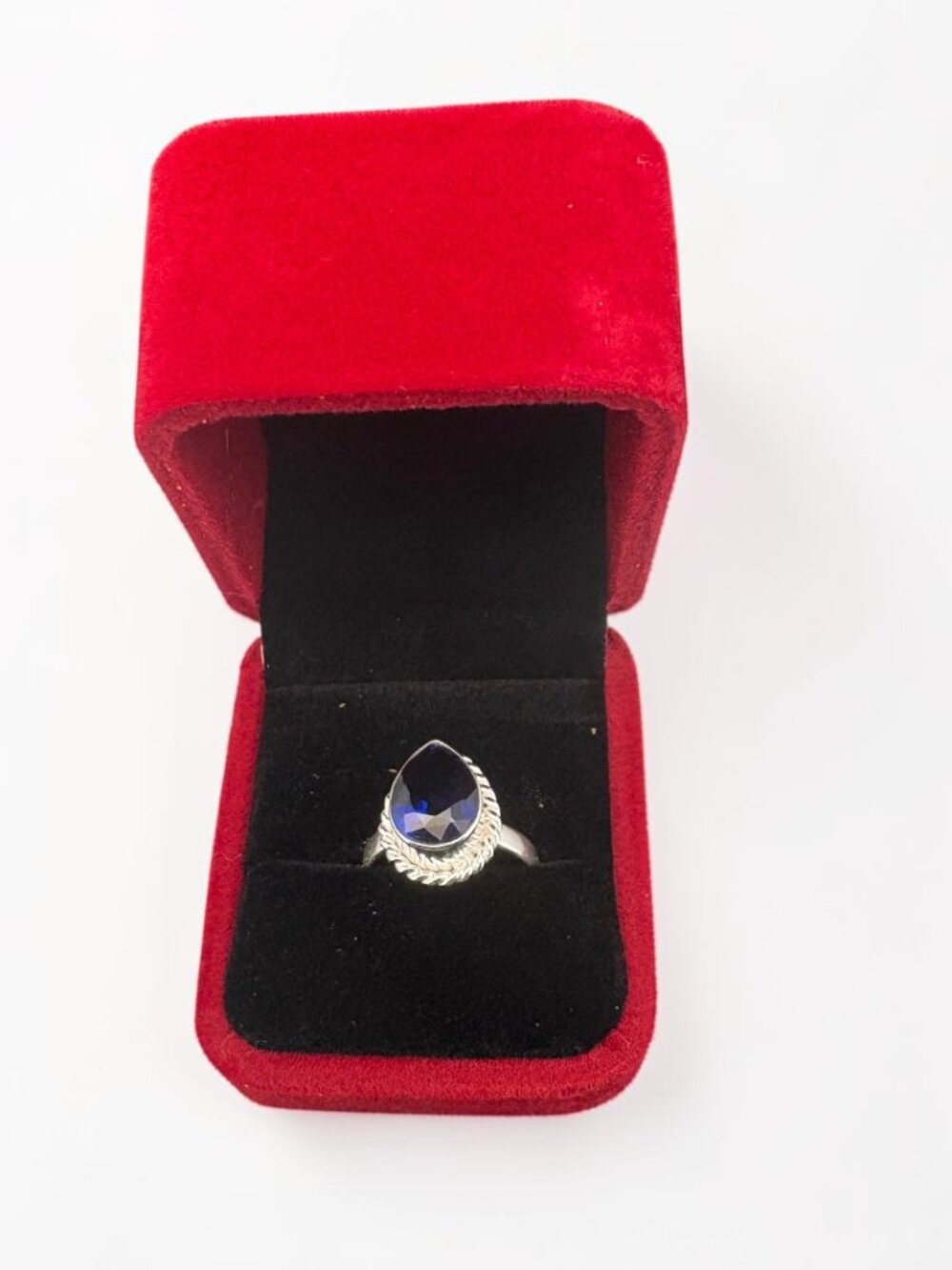 "PRICE DROP" AGI Certified 11.25 Ct Pear Blue Sapphire Ring Size 8.5